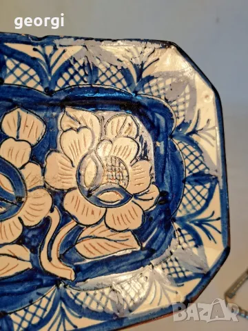 малко керамично изрисувано плато  23/1, снимка 3 - Декорация за дома - 49302936