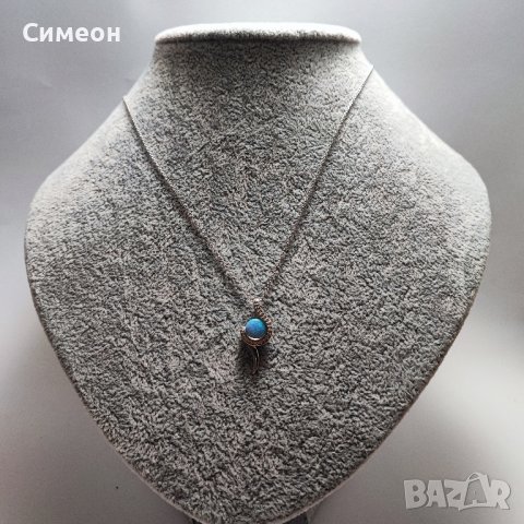 Сребърно колие с опал, снимка 6 - Колиета, медальони, синджири - 43887592