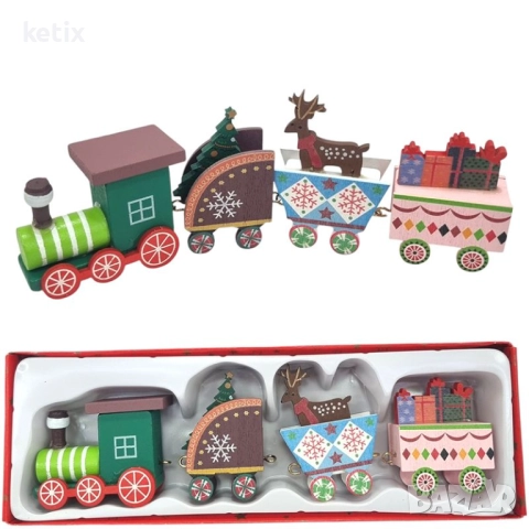 Коледна украса дървено влакче,различни видове, снимка 6 - Декорация за дома - 52647872