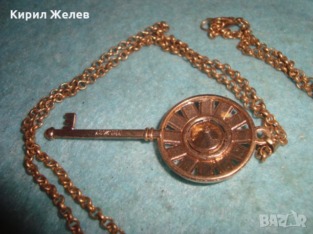 "ЗЛАТНОТО КЛЮЧЕ" - ЗЛАТИСТО КЛЮЧЕ АРТ МЕДАЛЬОН с ГОЛЯМ ФАСЕТ КРИСТАЛ 14341, снимка 6 - Колиета, медальони, синджири - 35321595