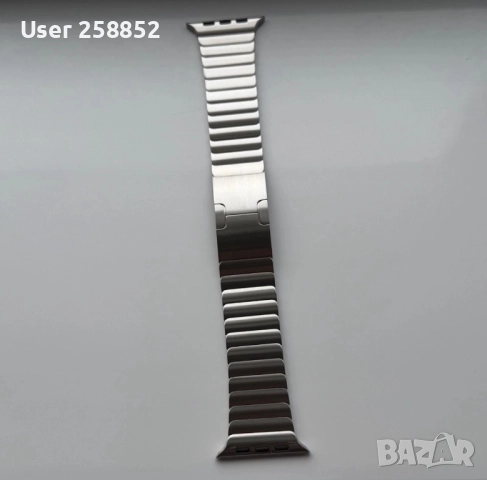 Оригинална Apple Watch сребърна каишка от неръждаема стомана със закопчаване на пеперуда - Оригинал, снимка 7 - Каишки за часовници - 52841895