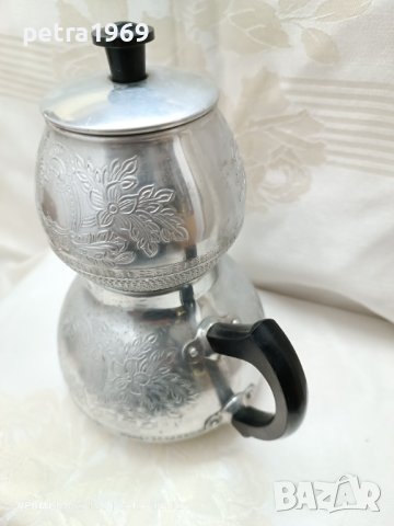 Руски метален чайник за запарка, снимка 3 - Антикварни и старинни предмети - 43282819