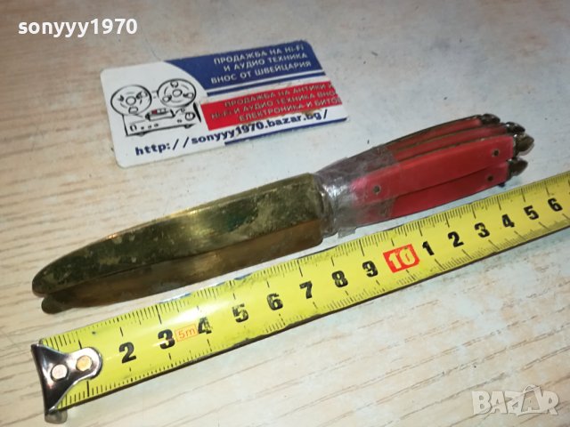 НОЖОВЕ 6БР МЕД МЕСИНГ ОТ ФРАНЦИЯ 1001241717, снимка 2 - Антикварни и старинни предмети - 43747622