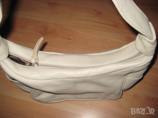 Чанта бяла естествена кожа, снимка 5 - Чанти - 28572621