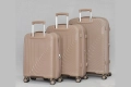 Пътнически куфари комплект 3 броя с колелца - бежов цвят, снимка 3