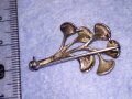 ФЛОРАЛНА СРЕБЪРНА ВИНТИДЖ БРОШКА ЛАКИРАНО СРЕБРО 925 РЕТРО СТИЛ БИЖУ МАЙСТОРСКА РЪЧНА РАБОТА 12332, снимка 4