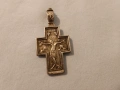 Сребърен кръст с оксидация – светлина и закрила размер 4,см -3грама, снимка 3