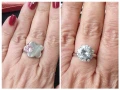 Два броя / Винтидж / Стар сребърен пръстен с Морганит и Бял сапфир проба 925 , снимка 1
