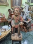Страхотна голяма антикварна дървена фигура статуетка , снимка 2