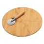 Бамбукова дъска за пица с кръгъл нож