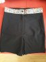 Дамско късо черно панталонче с ширит - ново, снимка 1 - Къси панталони и бермуди - 32875207