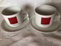 Порцеланов сервиз за чай – 4  части, Червен квадрат форма Баланс, Императорски порцелан, руски, снимка 7