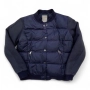 Дамско бомбър яке Napapijri с копчета, размер L, тъмносиньо с ватирани памучни ръкави, снимка 1