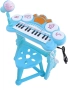 Детско пиано със столче, с микрофон, с барабани, синьо, снимка 3