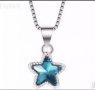 Summer Sale Сребърно колие с ланче звезда,колекция "Sea Stars",blue/ново, снимка 1 - Колиета, медальони, синджири - 37822082