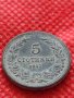 Стара монета над стогодишна 5 стотинки 1917г. Царство България за колекция - 24893, снимка 3