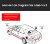 Сензор за паркиране на заден ход с 8 сензора за паркиране отпред, 4 отзад, 4 LED дисплея-сив, снимка 6