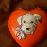 Рядка находка ваза сърце с куче много рядка Hummel Goebel, снимка 9 - Антикварни и старинни предмети - 40246473