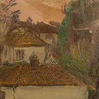 Цветан Цонев 1936 - 2004 Старата къща 1982г. с маслени бои, снимка 4 - Картини - 43518120
