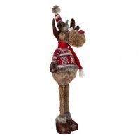 Коледен декоративен елен с жилетка, Automat, 80см , снимка 2 - Декорация за дома - 34778475