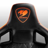 Геймърски стол COUGAR Armor S Ергономичен геймърски стол Черно - оранжев Дишащата PVC кожа, снимка 9 - Столове - 33391490