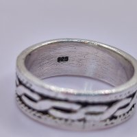 Мъжка сребърна халка, мъжки пръстен 17,68, снимка 6 - Пръстени - 40761247