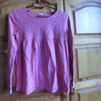 Розова блузка с дантелена платка, снимка 1 - Детски Блузи и туники - 36805651
