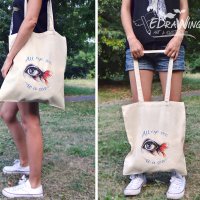 Текстилна еко чанта / торба за пазар с дълги дръжки "Око", снимка 2 - Чанти - 26924997