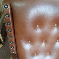 Ретро кресло естествена кожа внос от Холандия , снимка 9 - Дивани и мека мебел - 40253214