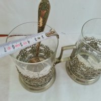 руски стакани подстакани филигран , снимка 3 - Антикварни и старинни предмети - 26637502