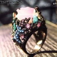 Марков пръстен черно злато и диаманти, нов 💥, снимка 5 - Пръстени - 32801466