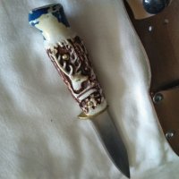 Малък ловен нож елен от соца кожен калъф за колан 170х90мм, снимка 4 - Ножове - 36619906