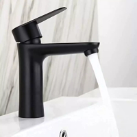 Смесител за мивка от неръждаема стомана с черно матово покритие, снимка 1 - Други стоки за дома - 44859571