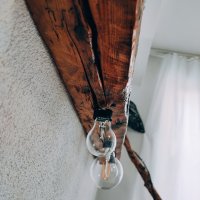Дървен полилей тип Винтидж , снимка 1 - Лампи за таван - 43844829