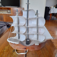 Стара сувенирна лампа кораб, снимка 6 - Други ценни предмети - 44863569