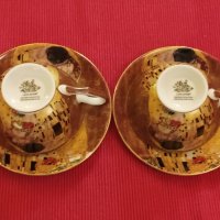 Сервиз от две чаши с чинийки за чай, кафе, Целувката, Густав Климт. , снимка 11 - Сервизи - 43525012