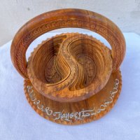 Ръчно изработена дървена фруктиера / кошница. №1357, снимка 2 - Антикварни и старинни предмети - 34994379