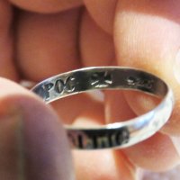 стар Мъжки сребърен пръстен, Стариннен сребърен пръстен с думи към Исус в надпис " kypie ihcoy , снимка 4 - Пръстени - 33230446