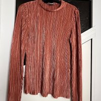 Блуза H&M, дълъг ръкав, размер S-M, оранжева/кафява/бордо, снимка 4 - Блузи с дълъг ръкав и пуловери - 43146682