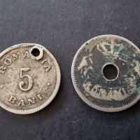 Монети. Румъния. Стари румънски леи. 5 и 10 бани. 1900 и 1906 година., снимка 5 - Нумизматика и бонистика - 36797308