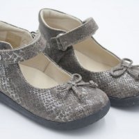 №18, Официални обувки за момиче сиви с панделка и велкро, снимка 2 - Бебешки обувки - 28616929