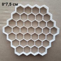 пчелна пита килийки пластмасов резец форма фондан тесто бисквитки, снимка 1 - Форми - 27081577