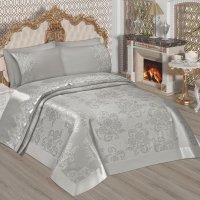 Луксозни покривки за спалня в комплект с долен чаршаф ранфорс , 2 калъфки ранфорс и 2 калъфки сатен, снимка 5 - Покривки за легло - 43006065