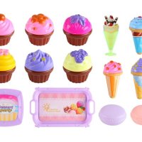 Комплект сладки сладоледени кексчета Macarons върху поднос, снимка 1 - Други - 43312331