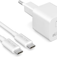 aLLreLi USB-C зарядно устройство 20 W PD 3 с 1,8 м кабел, USB-C към USB-C захранване, бързо зарядно , снимка 3 - Оригинални зарядни - 44088210