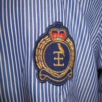 НОВА синьо-бяла луксозна дизайнерска мъжка памучна риза THE EMPEROR 1688 размер XL от САЩ, снимка 6 - Ризи - 43001320