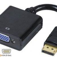 DisplayPort(DP) към VGA(D-SUB) преход адаптер за видео карта монитор, снимка 1 - Кабели и адаптери - 28767364