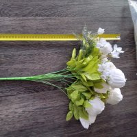 Букет изкуствени бели цветя роза божур. Налични 9 букета.Нови., снимка 4 - Декорация за дома - 43056402