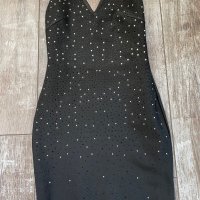 Черна бандажна къса рокля с камъни сваровски-Swarovski Crystal, снимка 7 - Рокли - 26748945