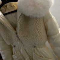 Дамско зимно ЯКЕ с ПУХ Бял, снимка 2 - Якета - 42614818
